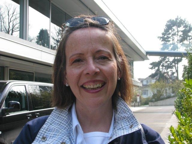 Suzanne loves to go International (here at the HQ of the UEFA)